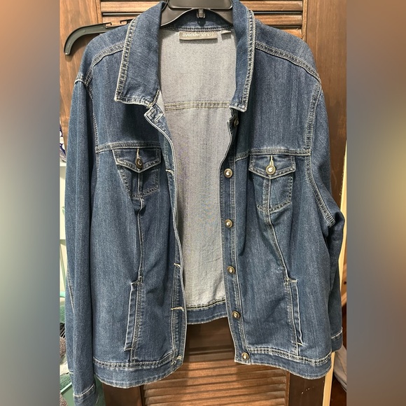 Avenue denim plus size jacket with gold and jeweled buttons, size 26/28. - Picture 1 of 4